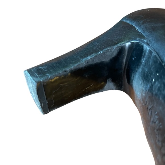 Ralph Lauren Myla Black Leather Heeled Boots 9.5 Stap Harness‎ Silver Hardware - Picture 10 of 14